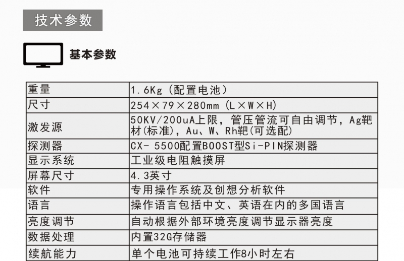 CX-5500手持式光譜儀 CX-5500手持式光譜儀